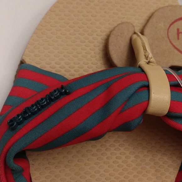 Havaianas You St. Tropez Flip Flops. Thong Style 7/8, Red and Blue Fabric. - Picture 6 of 12